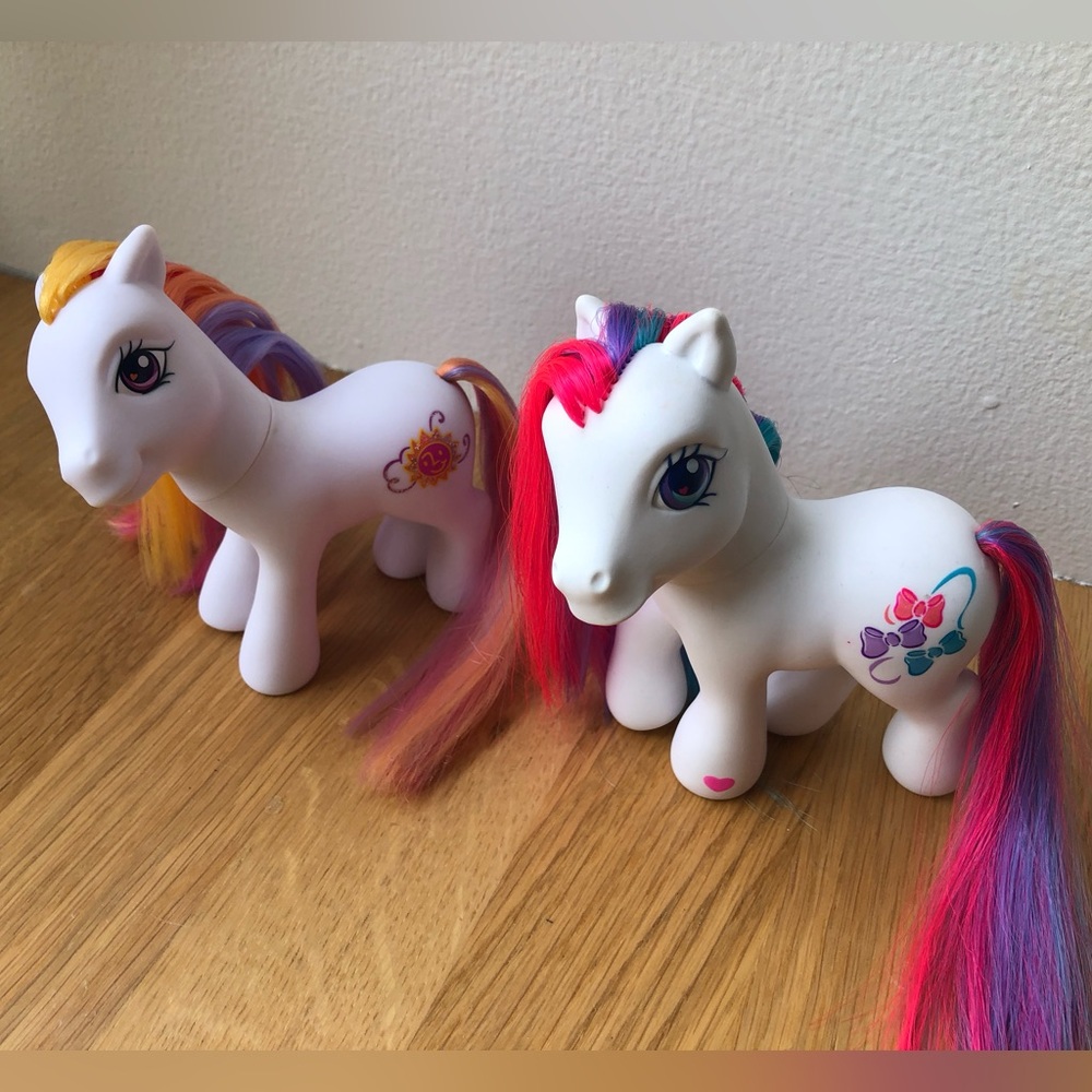 G3 My Little Pony 2002 Bowtie & 2006 Sunny Daze Hasbro MLP Dazzle Bright Pony